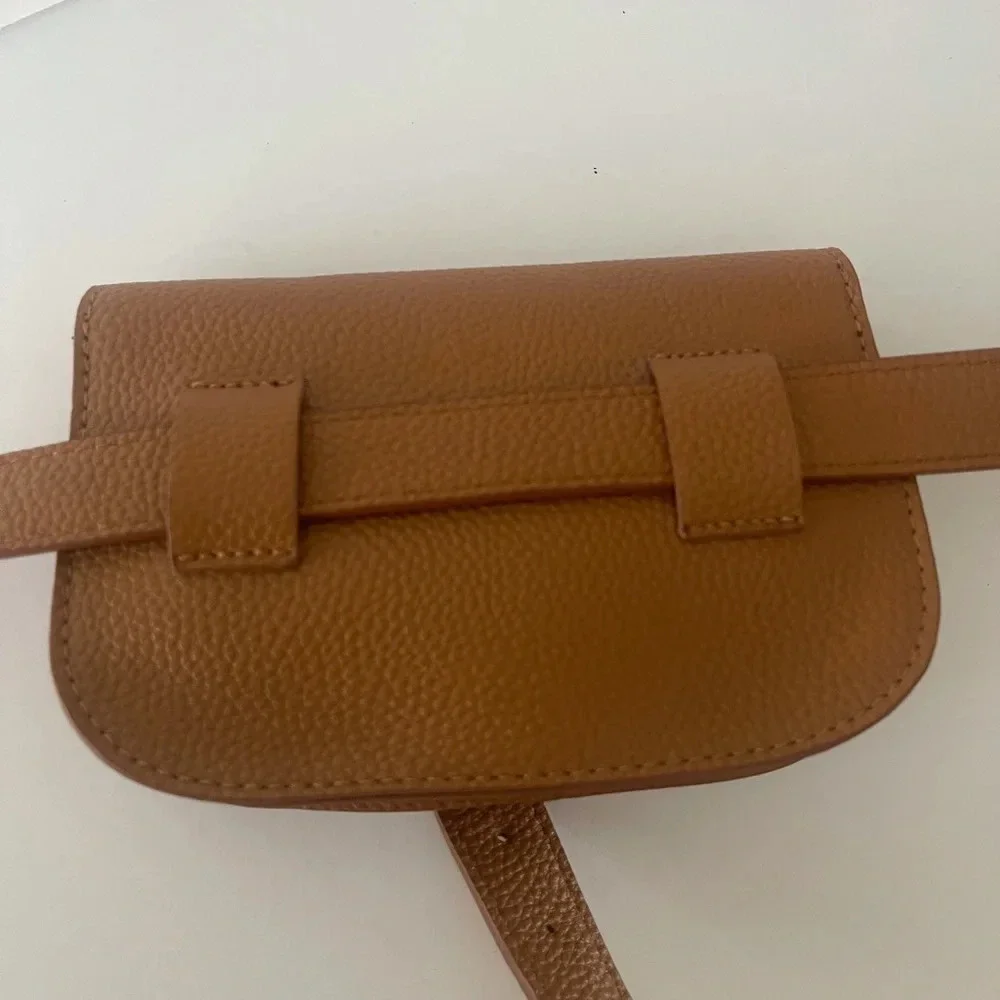 Belted Fanny Pack Belt Bag Tan Size M - Picture 5 of 11